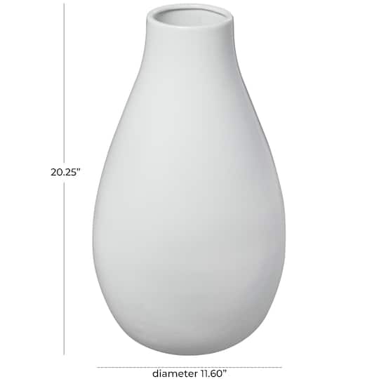 20" Modern Teardrop Ceramic Vase